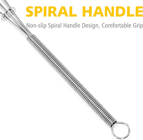 Anaeat 6 Pack Small Wire Whisks, Portable Stainless Steel Kitchen Tiny Whisk & Egg Beater with Thick Wire - Sturdy Mini Mixing Balloon for Cooking...