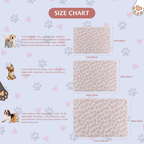 BVAGSS 6 Pack Small Dog Blanket, Super Soft Warm Pet Cover Blankets, Paw Print Puppy Fleece Flannel Blanket for Small Medium Dogs and Cats MW003...