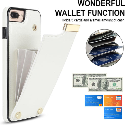 Asuwish Phone Case for iPhone 7plus 8plus 7/8 Plus Wallet Cover with Tempered Glass Screen Protector and Leather Purse Credit Card Holder Slot Cel...