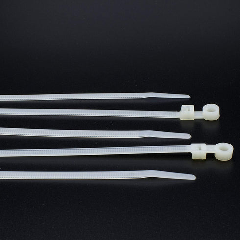 THE CIMPLE CO 7 inch White Nylon Zip Ties (Wire, Cable Ties) - Strong - Indoor and Outdoor Rated - Screw Mounting Hole, 100 Pack...