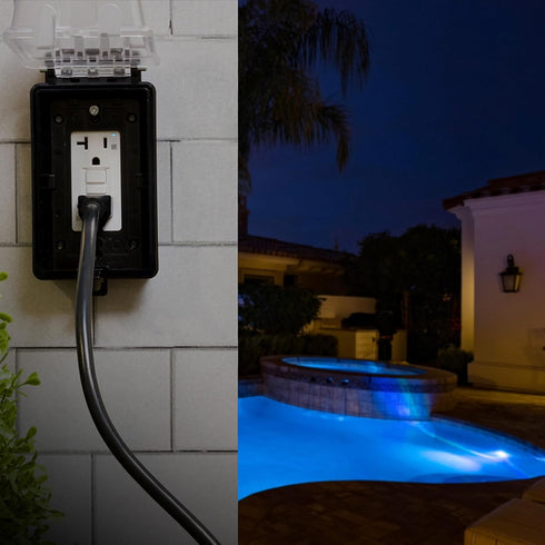 Amazon Basics Weather-Resistant GFCI Receptacle with LED Indicator, 20 Amp, White...