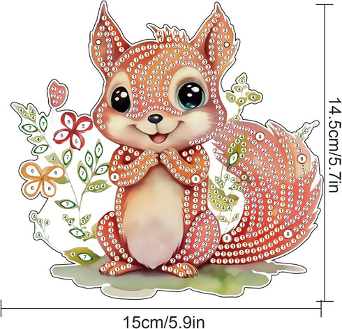 Tontut Easter Diamond Painting Wall Hanging, Squirrel Special Shape Diamond Painting Kit, Acrylic Crafted Diamond Art for Home Wall Garden Decorat...