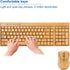 Bamboo Keyboard and Mouse, 2.4GHz Computer Devices with USB Receiver, Optional 1200DPI MouseCompact KeyboardWireless Keyboard and Mouse Combo (Mou...