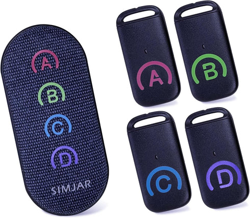 Key Finder with Thinner Receivers & Advanced Fabric Remote, SIMJAR 80dB+ RF Item Locator with 131ft Working Range, 1 RF Transmitter & 4 Receivers...
