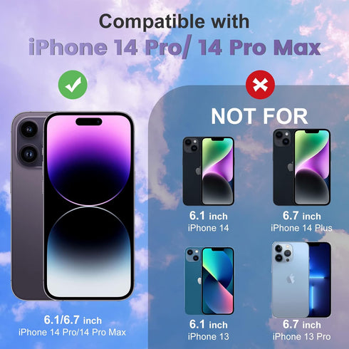 2 Pack Privacy Screen Protector 6.1 Inch Display for iPhone 14 Pro + 2 Pack Camera Lens Protector, Sensor Protection, Dynamic Island Compatible, S...
