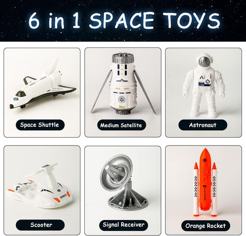 Space Exploration Shuttle Toys, Space Explorer Toy Kit, Include Signal Receivers, Satellites, Astronaut, Space Scooter, Space Toys Gift for Explor...