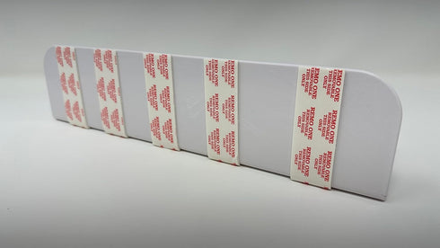 Made in USA White Stick-On Removable Adhesive Floating Wall Shelf Durable Textured ABS Injection Molded Plastic with Lipped Edges | Designed for S...