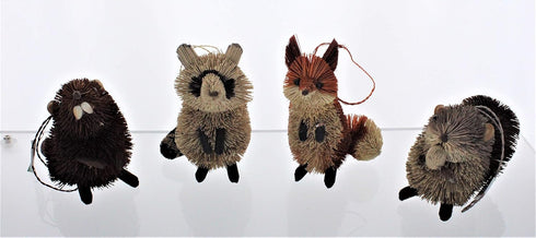 3.5 to 6-Inch Buri Woodland Animal Ornament Set, 4 Assorted Styles...
