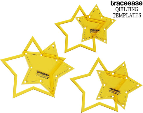 Traceease 5,Point Star Quilting Template Stencils Set of 3-3"/4"/5" inches DIY Sewing Quilt Patchwork templates for Quilting-KB...
