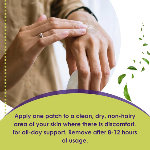 Relief Day Patch - Arnica, White Willow Bark, Saffron & Peppermint for Soreness and discomfort for Women and Men...