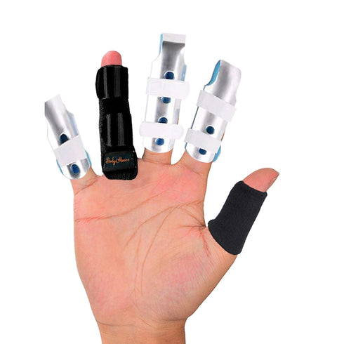 BodyMoves Finger Splints plus sleeve for trigger mallet broken finger post surgery rehabilitation...