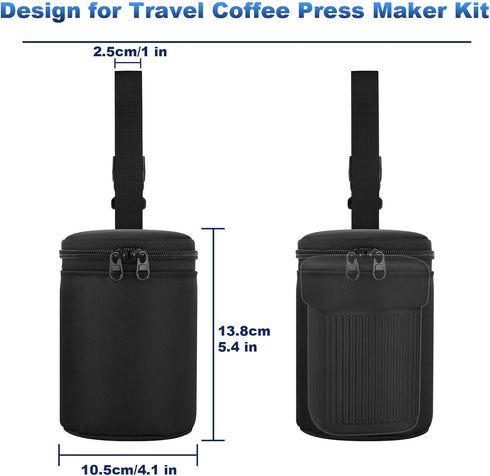 Cosmos Mini Coffee Press Maker Carry Storage Bag Compatible with Aeropress Holding Travel Coffee Press Kit, Small Espresso Maker Mini Travel Case ...