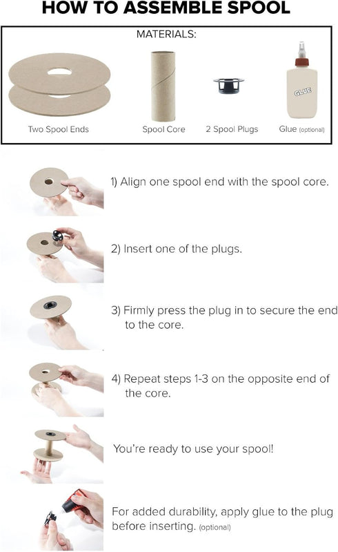 Sturdy 3.5 Inch Cardboard Spool – Spool Kit – for Craft Rope, Cord, Thread, Wire, and Chain (3 Pack)...