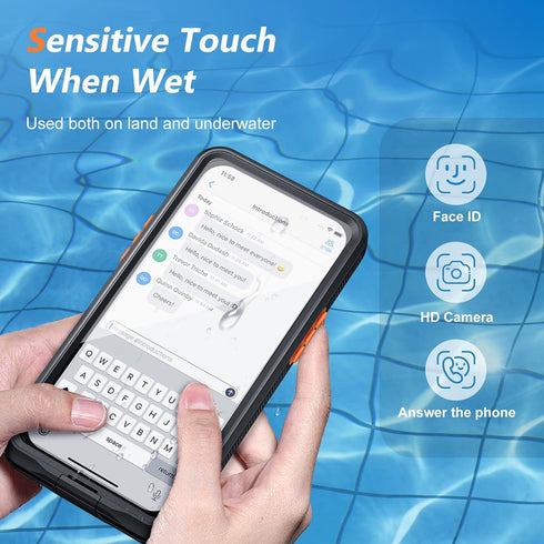 Mitywah Waterproof Case for iPhone, Underwater Snorkeling Diving Phone Case for iPhone 15 14 13 12 /15Pro 14Pro 13Pro 12Pro, HD Underwater Photogr...