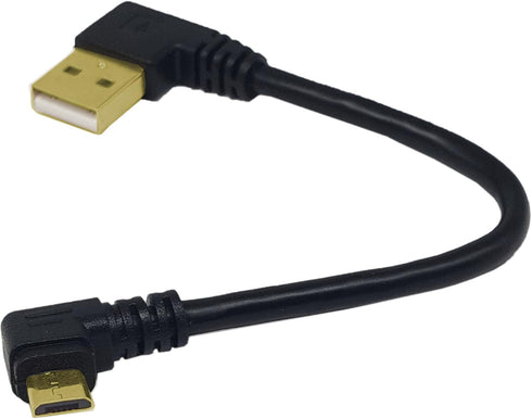 SinLoon Micro USB Cable 90 Degree Right Angle Gold Plated 5 Pin Micro USB Male Cable to USB 2.0 Syncing Data Charge Cable, Hi-speed Cable (BLACK 6...