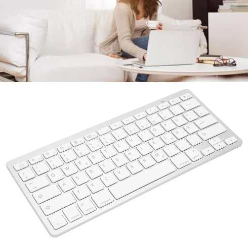 PUSOKEI Bluetooth Keyboard, QWERTZ German Keyboard, Portable Slim Silent Keyboard, Stable Connection, Keyboard for iOS, Android, Windows, German L...