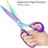 Titanium Coating Fabric Scissors, Professional Tailor Scissors, Ultra-Sharp Stainless Steel Blades, Ergonomic ABS Handle, 10.5 Inch, Rainbow&Purpl...
