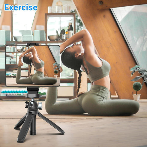 4"-12.9" Tablet Phone Mount for Tripod, Universal Tripod Mount Adapter for Cell Phone Pad Kindle, Tablet Tripod Mount with 1/4" Screw, Compatible ...