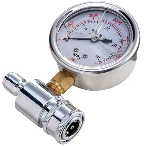 Pressure Washer Gauge, 6000 PSI, 3/8 Inch Quick Connect, Pressure Gauge for Power Washer...