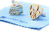 3D Cut Fleur-de-Lis Cufflinks, Stainless Steel with Gold Accents (Cufflinks Box Included)...