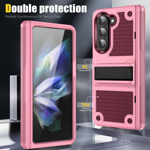 for Samsung Galaxy Z Fold 5 Case, Shockproof 2 in 1 Silicone Rubber with Hard PC Rugged Full Body Protection Phone Cover for Samsung Galaxy Z Fold...