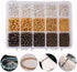 PH PandaHall 2700pcs Round Spacer Beads Smooth Beads 2.4/3/4/5/6mm Tiny Metal Brass Beads Loose Beads Waist Beads for Layered Bracelet Necklace Je...