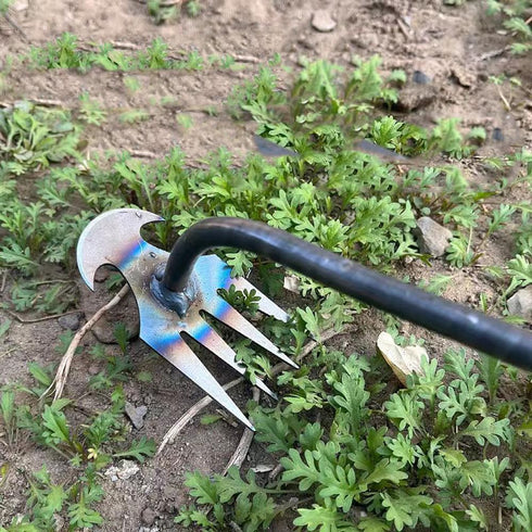 New Weeding Artifact Uprooting Weeding Tool, 16 Inch Premium Steel Weed Puller 4 Teeth Dual Purpose Hand Weeder Tool, Weeding Pulling Tool for Gar...