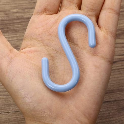 Mini Skater 2.5" Small Plastic S Shaped Hooks, Multifunctional Portable S Shape Hanging for Plants, Kitchen, Bathroom, Clothes (10Pcs) (Blue)...