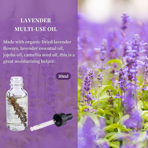 Lavender Multi-Use Oil 30ml, Organic Essential Oil for Skin, Hair, Body and Nails...