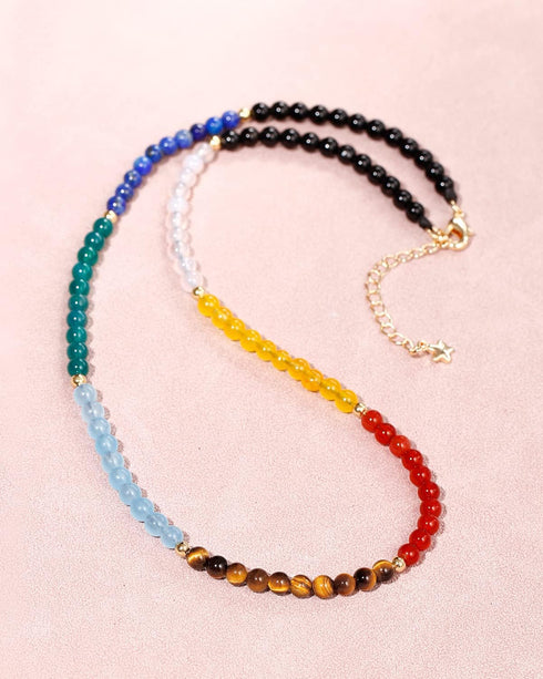 Jewever 7 Chakra Choker Necklace for Women Crystals and Healing Stones Balance Meditation Yoga Worry Stone Jewelry Gifts (16"+2")...