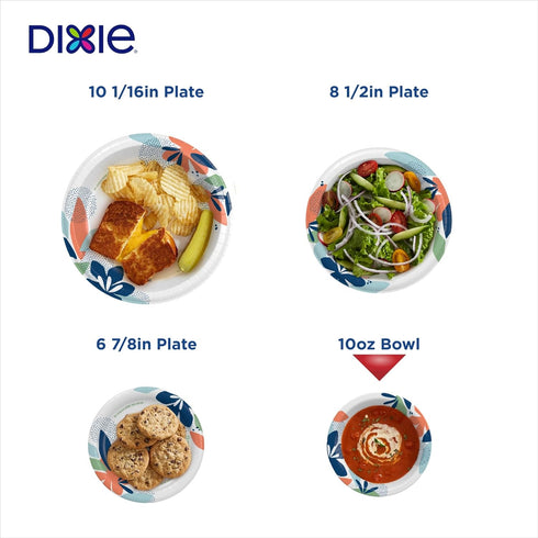 Dixie Small Paper Bowls, 10 Oz, 36 Count (Pack of 8), Microwave-Safe, Soak-Proof, Disposable Bowls Great For Snacks, Dessert, And Light Lunch Meal...