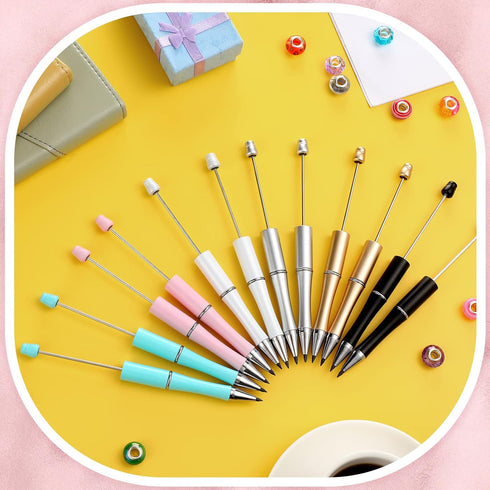 Ctosree 24 Pieces Beadable Pencil Inkless Pencil Plastic Bead Everlasting Pencil Eternal Infinity Reusable Pencil for Writing Drawing DIY Gift Hom...