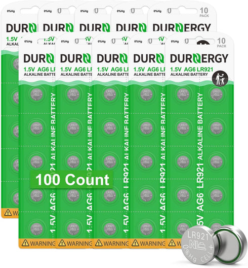 SR920SW Watch Battery 100 Pack, 370/371 Watch Battery, Pilas AG6 Coin Batteries 371, Alkaline Button Cell Battery...