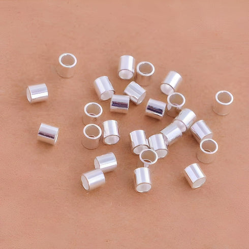 30 Pcs Crimp Beads for Jewelry Making - S925 Sterling Silver Crimping Beads, 2 mm Crimp Tube Beads for DIY Earrings Bracelet Necklace Jewelry Maki...