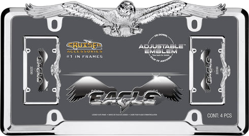 Cruiser Accessories 22330 Eagle License Plate Frame, Chrome,1 Frame...