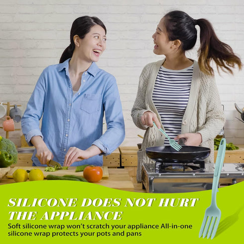 2 Pcs Silicone Flexible Fork 11.6 Inch Silicone Fork Heat Resistant Cooking Fork Large Fork Kitchen Non Stick Fork Ultimate Fork for Mix Ingredien...