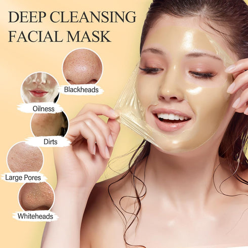 SHVYOG Vitamin C Peel Off Face Mask, Peel Off Mask with Turmeric, Blackhead Remover & Deep Cleansing Face Peel Mask, Vitamin C Exfoliating Face Ma...