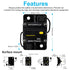 60 Amp 12V-48V DC Fuse Holder,Audio Circuit Breaker,Auto Car Stereo Inline Fuse Holders, Manual Reset,for Car Audio Marine Boat Stereo with Wire L...