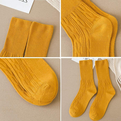 9 Pairs Women Socks Long Knit Turn Cuff Cotton Slouchy Calf socks for Women Girls Ladies...