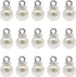 100pcs 8mm White Imitation Pearl Charms Pendants Faux Pearl Beads Charms with Rhinestone for Dangle Earrings Necklace Jewelry Making...