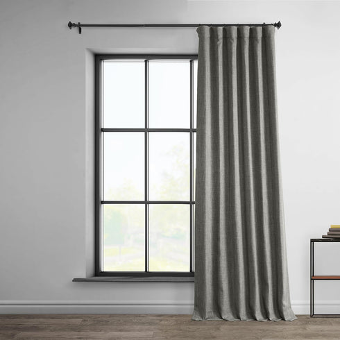 HPD Half Price Drapes - Faux Linen Curtains for Living Room (1 Panel) - 50W X 84L - Textured Room Darkening Curtains for Bedroom 84 Inches Long - ...