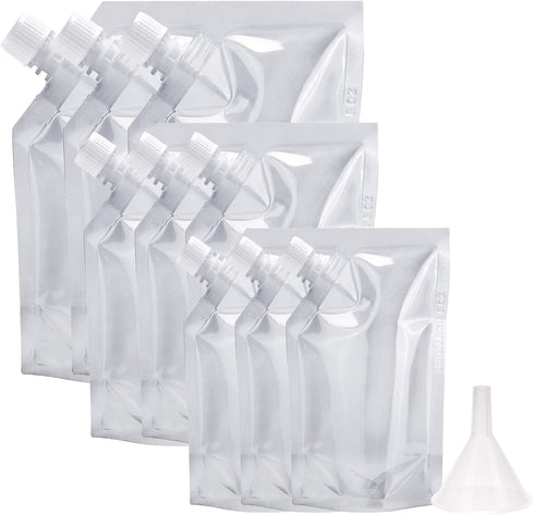 Rum runners for cruise Concealable and Reusable cruise sneak flask Liquor Pouches flask kit Sneak Alcohol Plastic flask hide drinking flask kit (8...