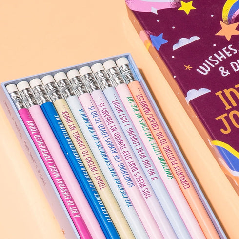 Em & Friends Intuitive Journaling Pencils: Wishes, Secrets, and Dreams Pencil Set, 10 Pencils with Journal Prompts...