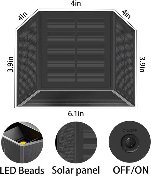 Solar Wall Lights Outdoor Up Down 3000K LED Lighting Waterproof with Adjustable Beam, Solar Wall Sconce Dusk to Dawn Lighting for Deck, Fence, Hou...