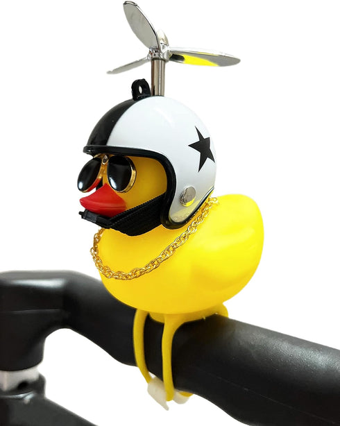 Lovely Yellow Duck Bike Bell, Kids Bike Horn, Rubber Yellow Duck Bicycle Accessories with LED Light - for Kids Toddler Children Adults Sport Outdo...