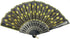 INNOLIFE Elegant Colorful Embroidered Flower Peacock Pattern Sequin Fabric Folding Handheld Hand Fan Hand-Crafted (Full Set - 6pcs Mixed Colors)...