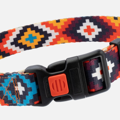 CollarDirect Aztec Dog Collar Adjustable Nylon Tribal Pattern Geometric Pet Collars for Dogs Small Medium Large Puppy (Aztec Sunset, Neck Fit 18"-...