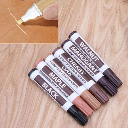 CALIDAKA Furniture Repair Wood Repair Markers Touch Up Pen Marker Repair Pen for Stains,Scratches,Wood Floors,Tables,Carpenters Simple Paint Fix(B...