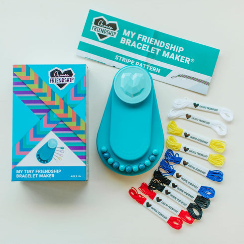 Choose Friendship, My Tiny Friendship Bracelet Maker, an American Original | 10 Pre-Cut Threads - Up to 4 Bracelets | Travel-Size Craft Kit, Kids ...