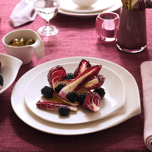 Villeroy & Boch Flow Salad Plate, 9 x 8.5 in, Premium Porcelain, White...